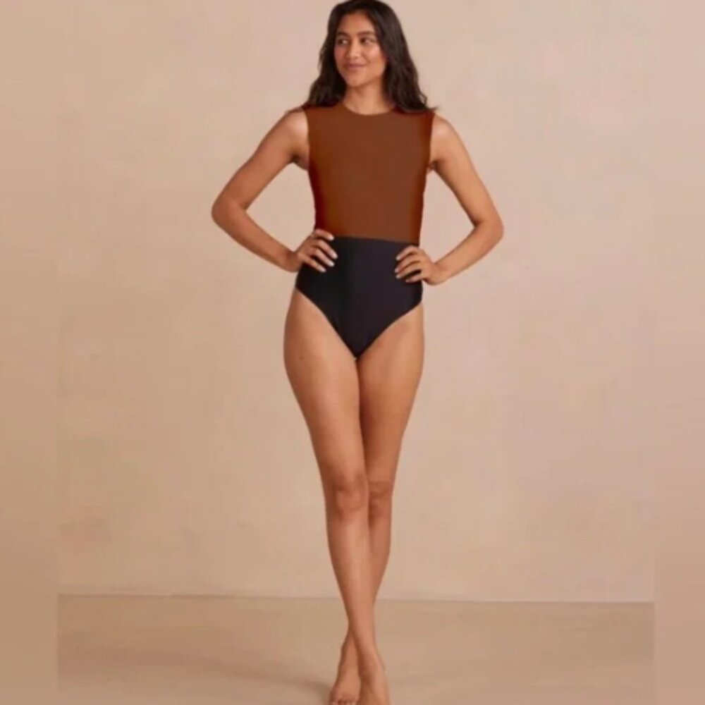 Summersalt Women's One Piece Swimsuit - Brown and Black